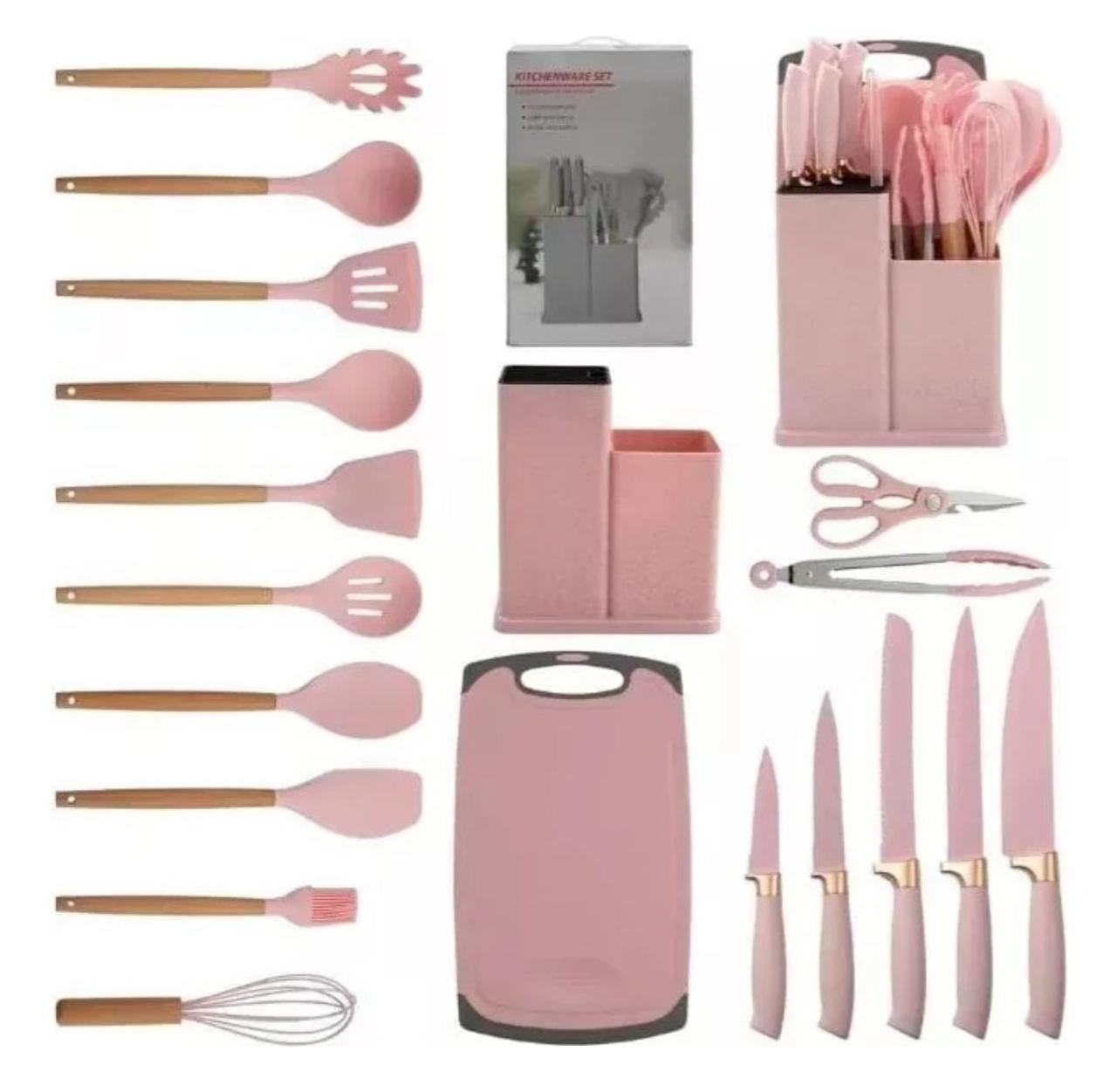 Set de 19 Piezas de Utensilios de Cocina de Silicona